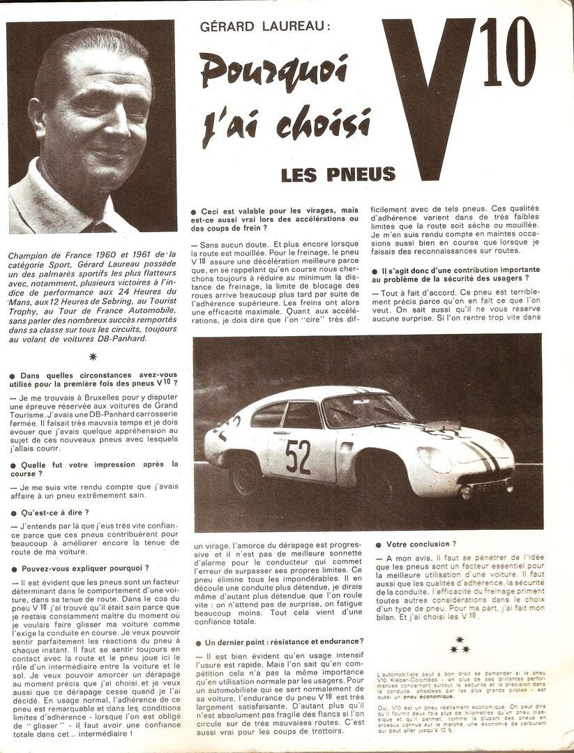 Gérard Laureau faisait de la publicité pour la marque Dunlop en 1961.@ DR