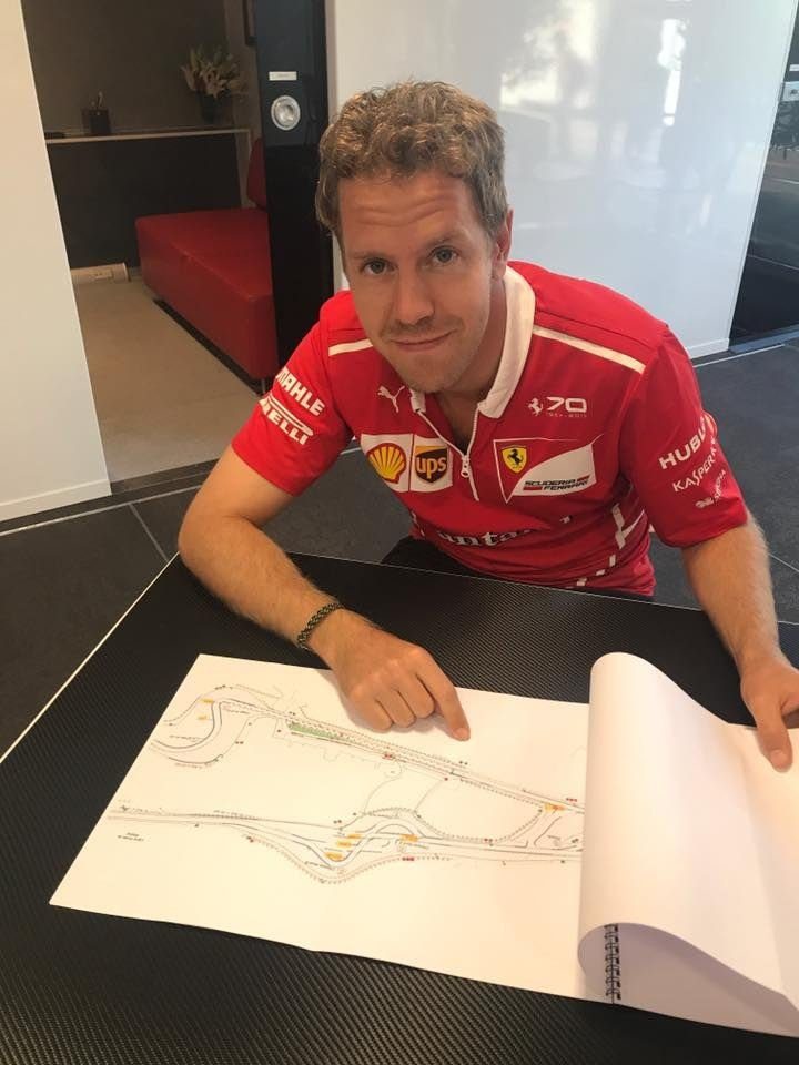 Circuit Paul Ricard GP France F1 2018 - S. Vettel découvre le nouveau tracé@ DR