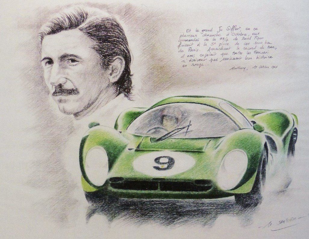 Hommage à Albert Uderzo - Jo Siffert et la 412 P de David Piper